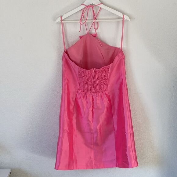 Skyla Halter Pink Bow Dress - Picture 4 of 6